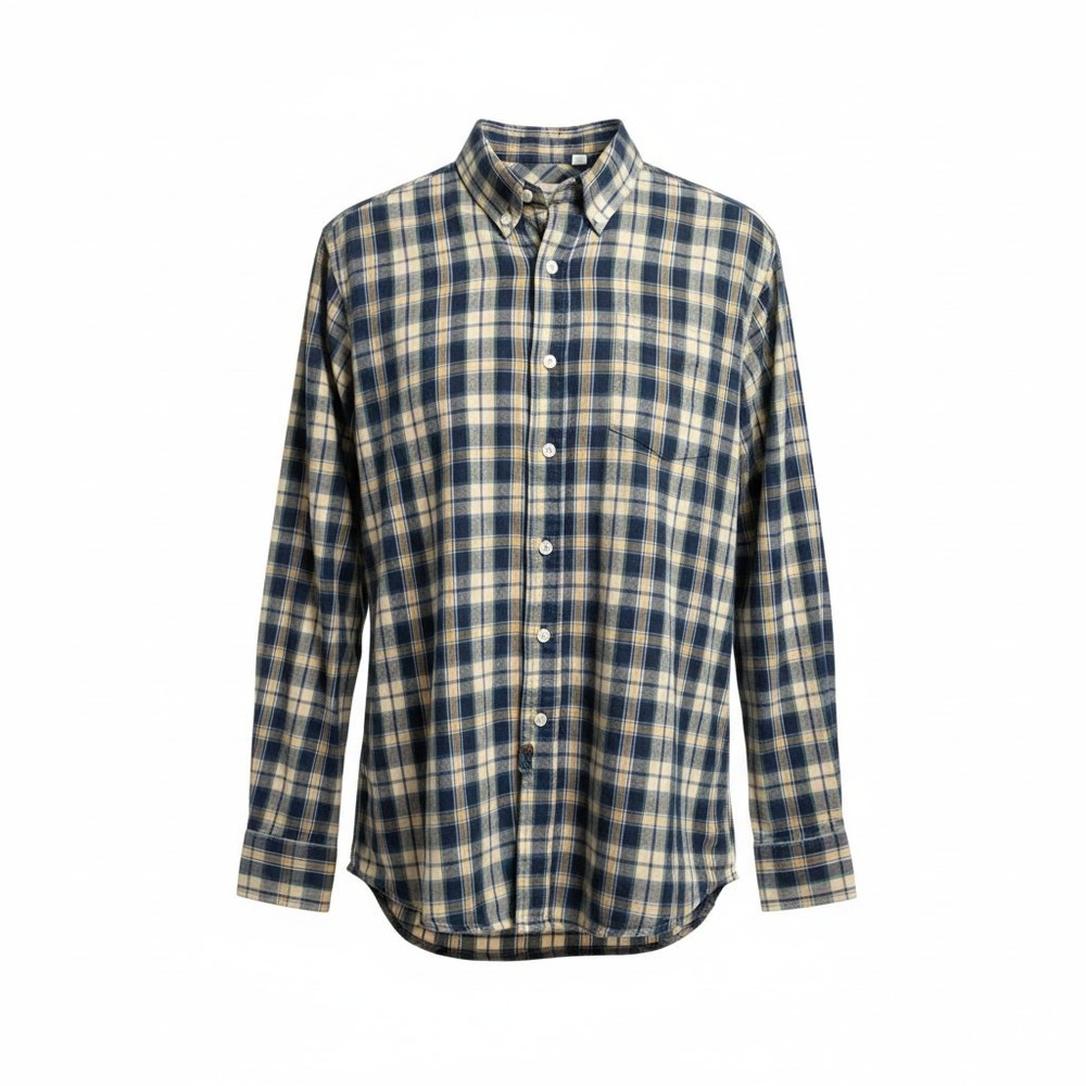 Bridge & Burn Long Sleeve Flannel Button Up Shirt Men's Medium Plaid